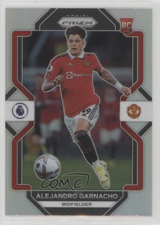 2022-23 Panini Prizm Premier League Silver Alejandro Garnacho #90 Rookie RC