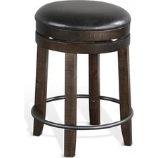 Sunny Designs Homestead 24" Backless Swivel Barstool in Tobacco Leaf (Set of 2)