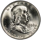 1958-D PCGS Certified MS64 Franklin Silver Half Dollar w/ DDO & Nice Bell Lines