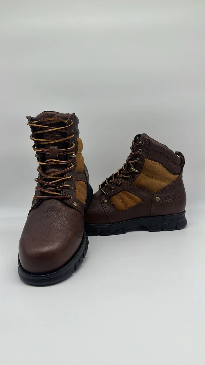 Polo Sport Ralph Lauren Leather Shoes Ankle Boots Sz 8 D Brown Preppy Outdoors s-l400.jpg main image 2