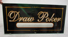 Vtg Blank Casino Draw Video Poker Slot Machine Glass 20.5 x 9.5 in. Man Cave