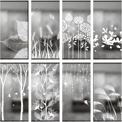 Blumenmuster Mattiert Fenster Folie Gefärbtes Glas Aufkleber Tür Privacy Dekor - Bild 1 von 4