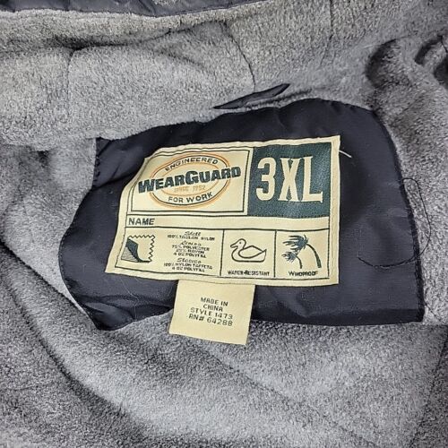 Mens WearGuard Full Zip Hooded Lined Parka Rain Jacket 3XL Water Resistant EUC - Picture 2 of 6