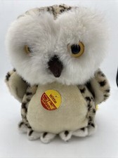Steiff Owl Wittie Stuffed Animal Snow Bird Plush German Toy Brown White 2622/24