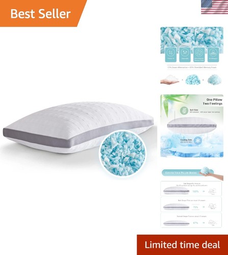 Cooling Pillows Memory Foam Standard Size Adjustable Washable Cover Luxury Sleep