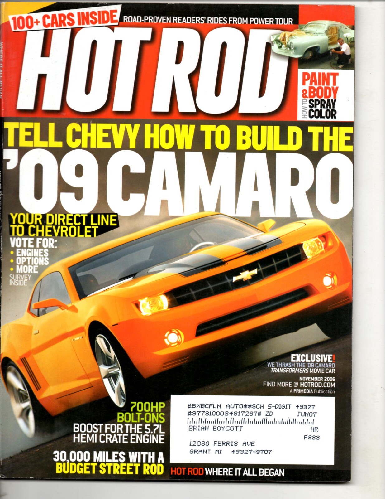 Hot Rod Magazine November 2006 Rat Rod Roadkill Pro Touring