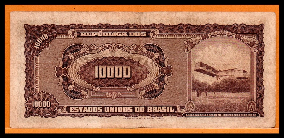 Brazil VF Note 10 Cruzeiros Novos ND (1967) Overprint on 10000 Cruzeiros P-190a. - Image 2 of 2