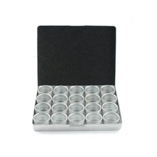 ToolTreaux Aluminum Jar Storage Tin Case, 1/2 Oz Container and Display Set