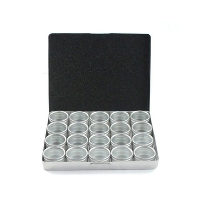 ToolTreaux Aluminum Jar Storage Tin, 1/2 Oz Container and Display Set
