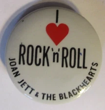 Original 1981 JOAN JETT & BLACKHEARTS I Love Rock N Roll Album 1 1/4" Promo Pin