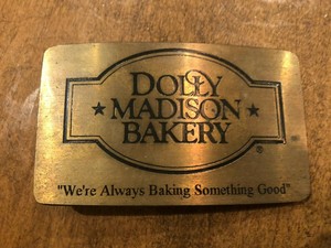 VINTAGE 1970s **DOLLY MADISON BAKERY** SOLID BRASS BELT BUCKLE | eBay