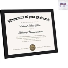 Elegant 5-Pack 8.5x11 Certificate Frames with High-Definition Glass Protection