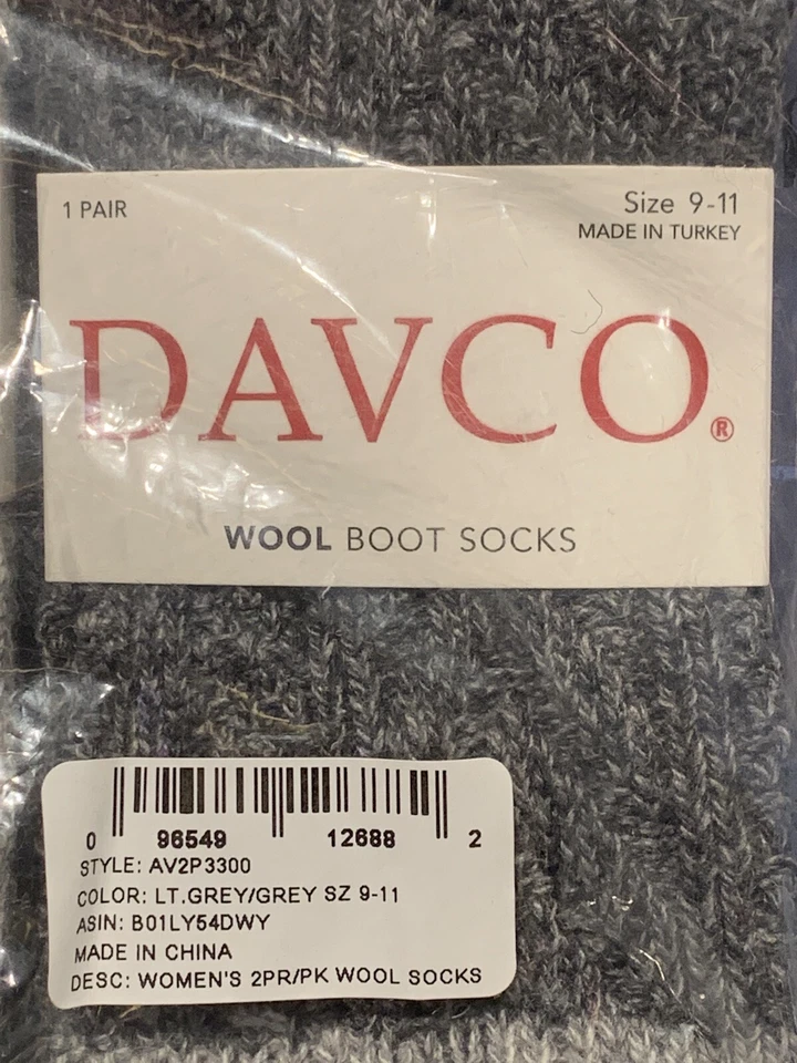 DAVCO ЖЕНЩИН ЗАГРУЗКИ НОСОК ШЕРСТИ СМЕСЬ 2 ПАРЫ УПАКОВКА КОМПЛЕКТ СВЕТЛО-СЕРЫЙ 9-11 - Изображение 2 из 4
