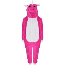 Kids Girl Unicorn Hooded Cerise Soft Fluffy A2Z Onesie One Piece Christmas Dress