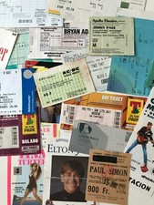 Collectors Ticket Stubs from Music Concert - Rock, Pop etc *Choose from List*