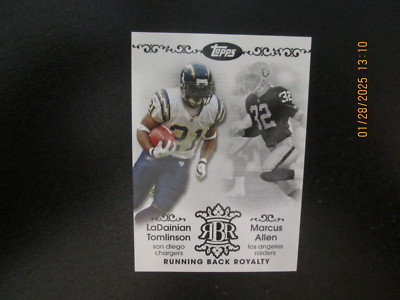 LADAINIAN TOMLINSON/MARCUS ALLEN 2007 TOPPS RUNNING BACK ROYALTY CARD #RBR-LA