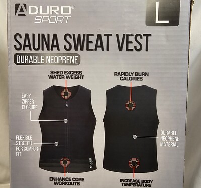 【A】URU SWEAT VEST Aduro Sauna Sweat Vest L Zips, Workout Slims Tones, Shed water