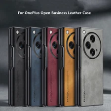 For OnePlus Open, Luxury Shockproof Business Retro Leather Hybrid Case Cover
