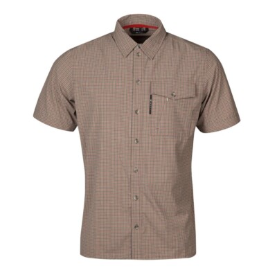 Halti Leiri Check Shirt Men Lightweight Outdoor Shirt for Men Cobblestone Print