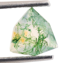 High Quality Green Moss Agate Trillion Cut 8X8mm Faceted Loose Gemstone 1.70 Ct.