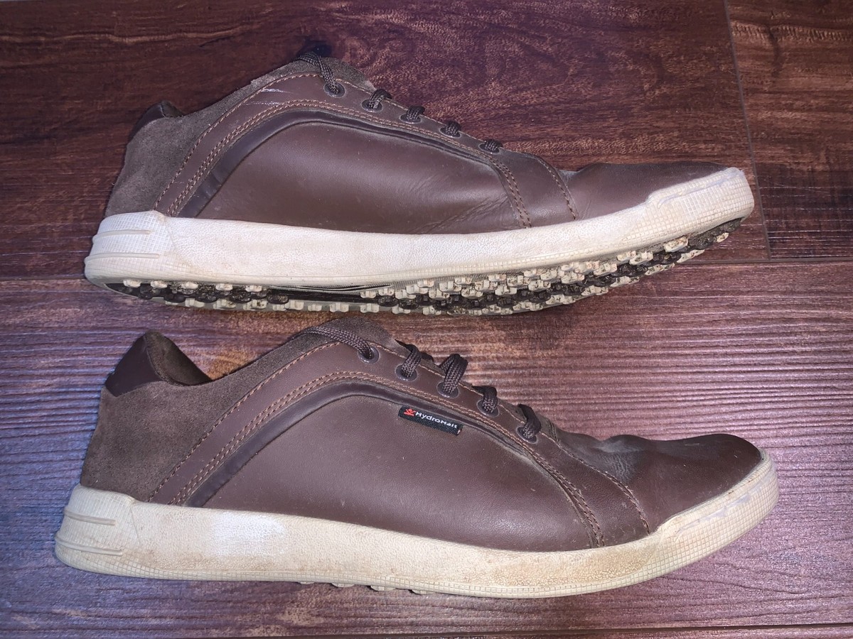 Walter Hagen Brown Leather HydroHalt Spikeless Golf Shoes Men\'s Size 12W Wide Walter Hagen Mens Hydrohalt Ortholite Brown Leather  main image 2