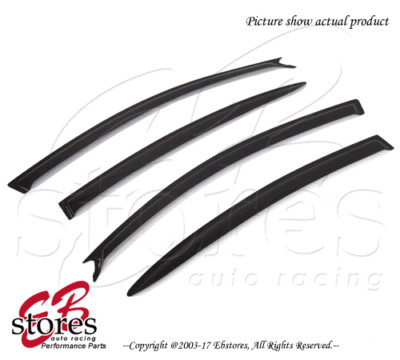 For Mazda Mazda3 2004-2009 Outside-Mounted Deep Black JDM Window Visors 4pcs