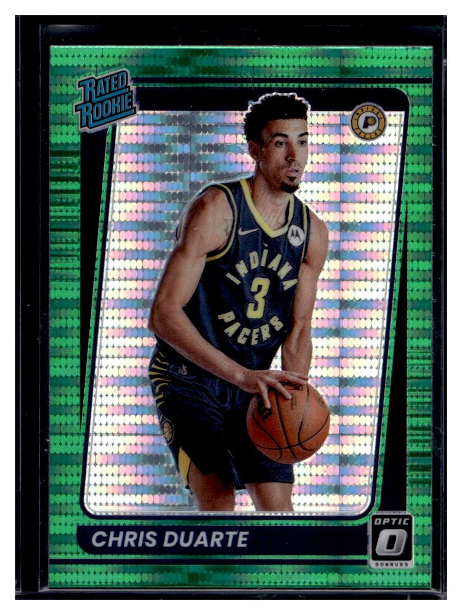 2021-22 Panini Donruss Optic Green Pulsar Prizm #173 Chris Duarte RC