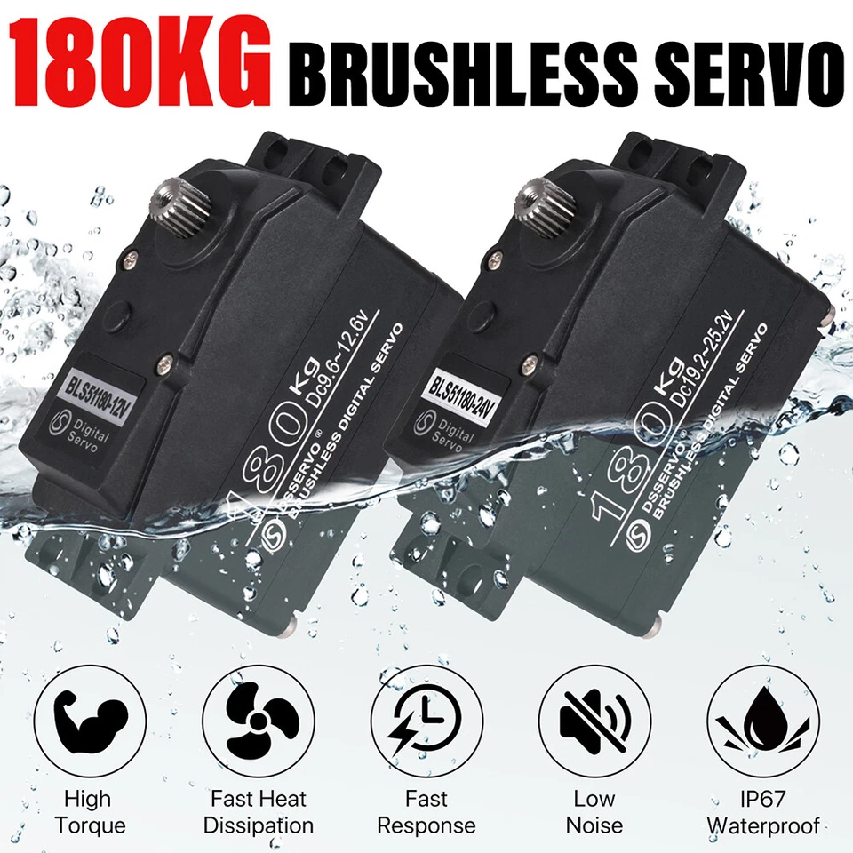 9IMOD 180kg Brushless Digital Servo 180°/270°High Torque for 1/5 RC Car Baja - Image 2 of 4