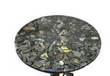 Round Shape Labradorite Coffee Table Office Desk Table Bar Table Cafeteria Decor