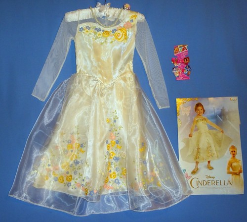 Disney Cinderella costume dress-3T-4T/4-6X/7-8/10-12-bows-Jewelry-Princess LOT-5 - Picture 6 of 49