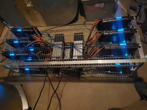 Crypto Mining Rig-12 Nvidia Geforce RTX 3070 EVGA XC3Ultra, Everything Included.