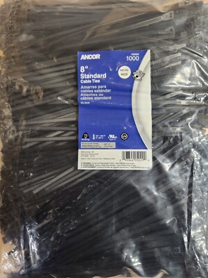 ANCOR 199254 Marine Standard Cable Ties 8'' Zip ties 1000