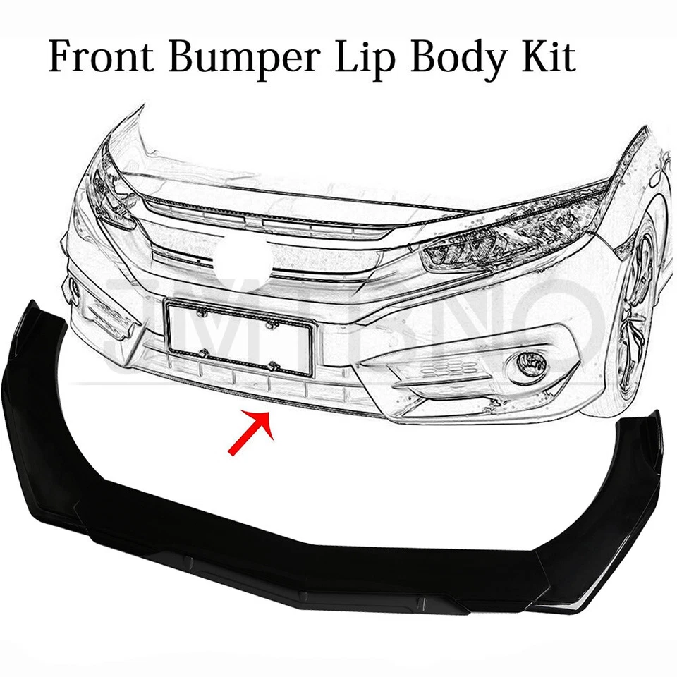 Kit de carrocería de alerón divisor de labios parachoques delantero brillante para Chevrolet Silverado 1500 SS Foto 3 de 4