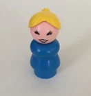 Vintage Fisher Price little people plastic blue mom/woman yellow hair