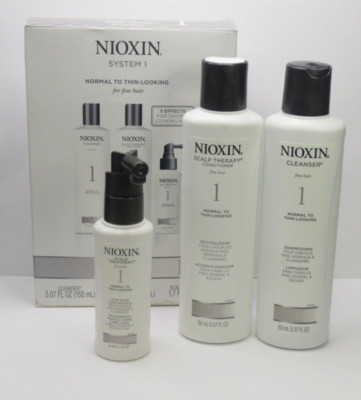 NIOXIN SYSTEM 1 FINE HAIR 3 PC SET - CLEANSER, SCALP THERAPY & SCALP TREATMENT