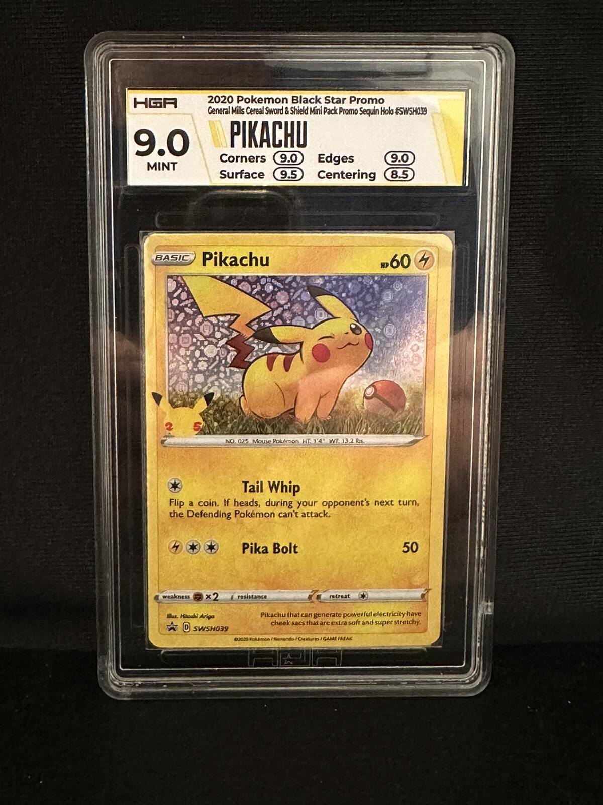 Holo Price Pokemon Pikachu SWSH039 25th Anniversary General Mills Cereal  Promo Card - NM/Mint Condition Pokemon Promo Card