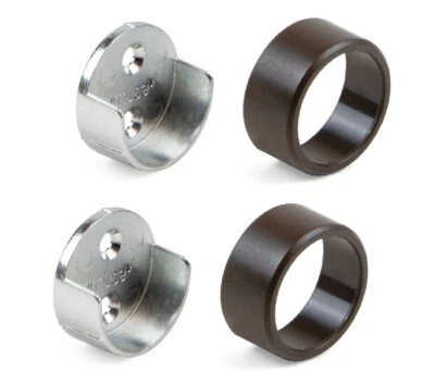 Pair Round End Support for Ø28 mm Round Rail 7919843 Moka of Emuca