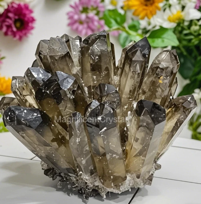 2025Rare 300G+Raw Smoky Quartz Crystal Cluster Natural Rough Geode Reiki Decor - Image 4 of 4