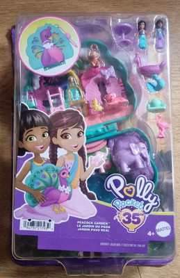 Pfauengarten Kompaktes Spielset mit 2 Mikropuppen Haustiere, Tier Polly Pocket Neu