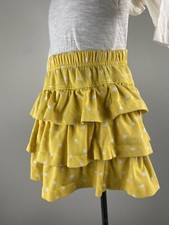 Hanna Andersson Girl's Yellow White Polka Dot Cotton Ruffle Skort Size 4