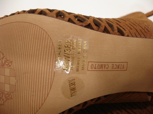 Women's 8.5 W Vince Camuto Badesti Dark Walnut Brown Slingback Sandals Booties - Picture 8 of 11