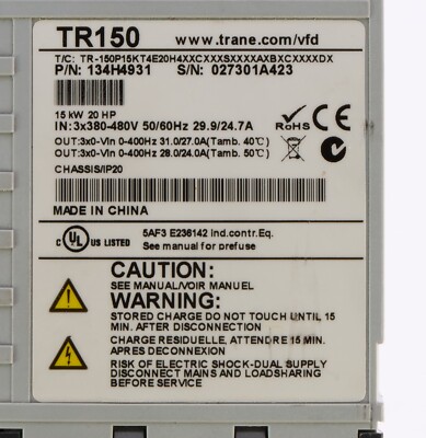 TRANE 134H4931 AC Motor Drive TR-150 15kW 20HP | eBay