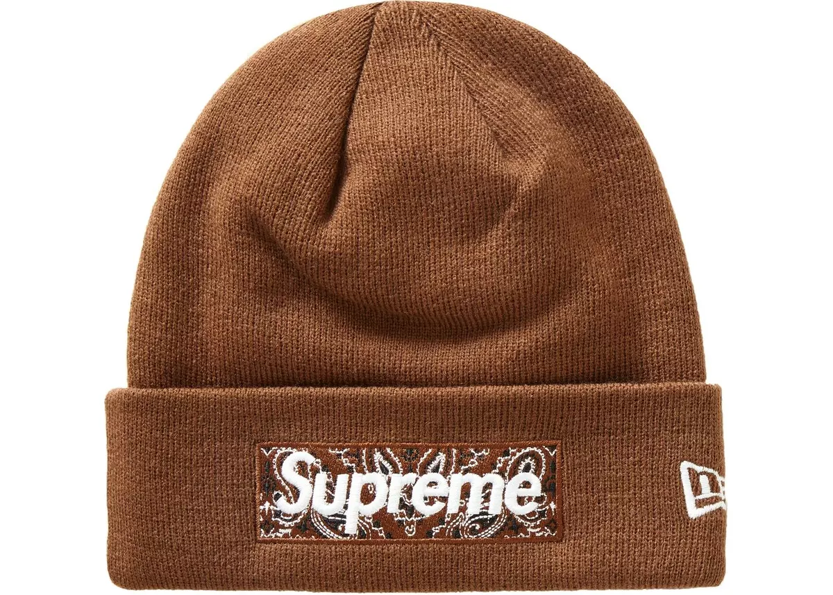 Supreme x New Era Bandana Box Logo Beanie 'Heather Grey' | Men's Size Onesize