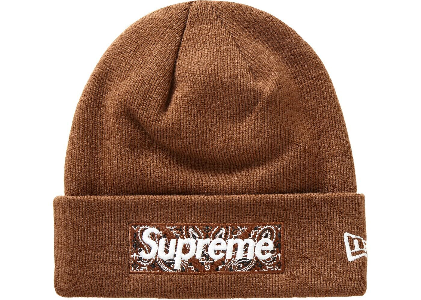 Supreme FW19 New Era Bandana Box Logo Beanie In Brown 100