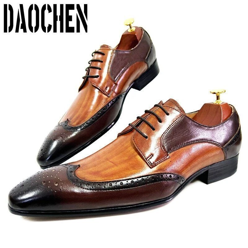 Pointed brogues best sale mens