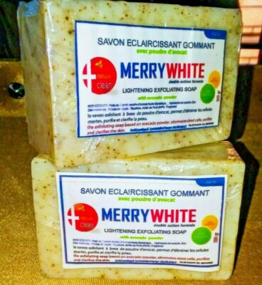 1 x Merry White Whitening Exfoliating Soap With Avocado /Double Action Formula