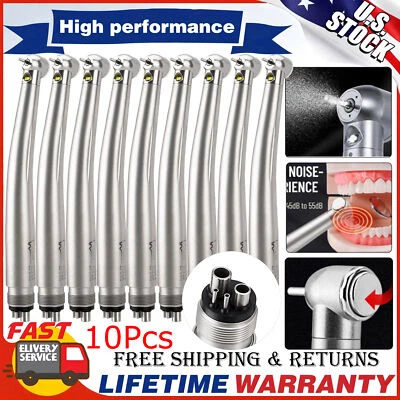 ELABPAL 10X Dental Fiber Optic LED E-generator High Speed Handpiece 4Hole for NSK Style