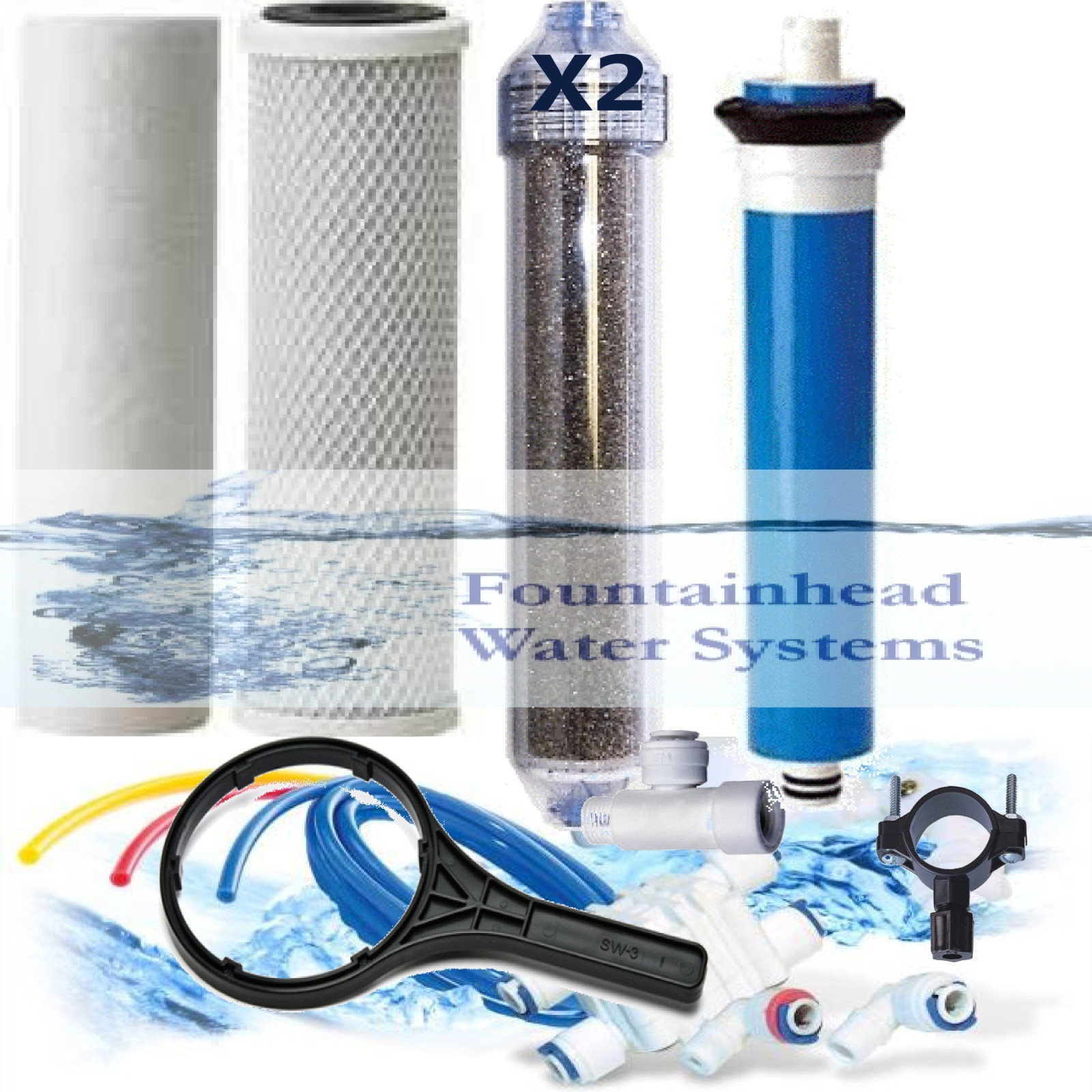 RO/DI REVERSE OSMOSIS AQUARIUM/REEF SYSTEM DUAL DI 5 STAGE FLUSH VALVE 100 GPD Regularna dostawa natychmiastowa do sklepu