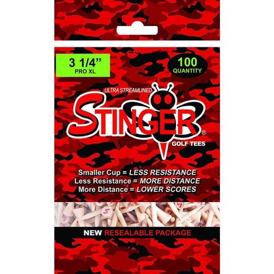 Stinger Tees- Pro XL Golf Tees - 3 1/4'' Wood
