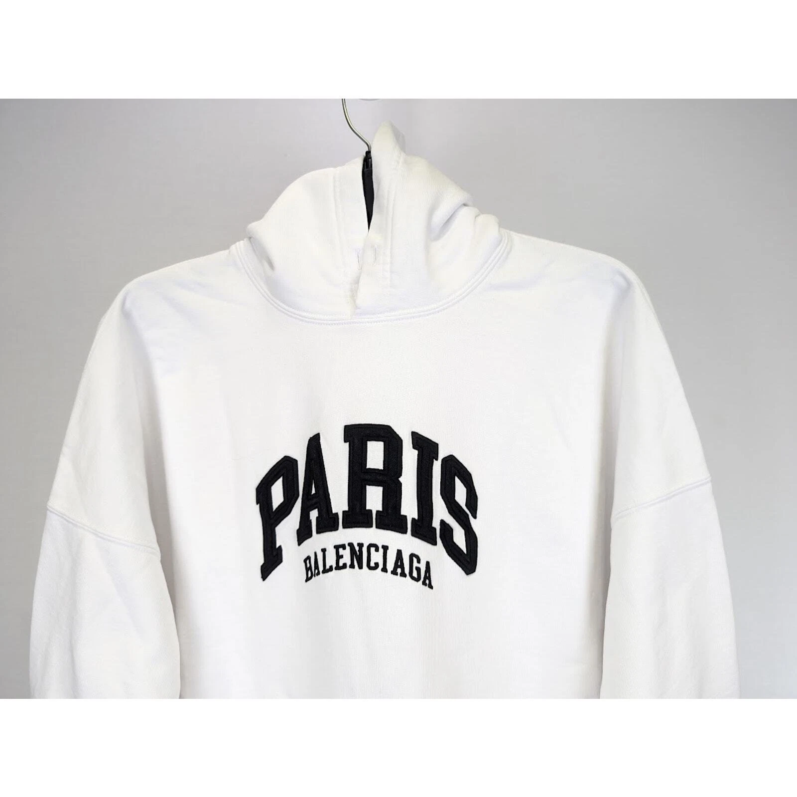 Felpa con cappuccio Balenciaga Paris Balenciaga logo bianco nuova con etichetta 4